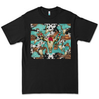 Black bull skull flowers cowhides and leopard Premium Tee - Artiststas