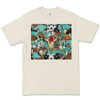 Bone bull skull flowers cowhides and leopard Premium Tee - Artiststas
