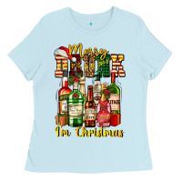 Baby Blue merry drunk im christmas Ladies Tee - AdoDesignShop
