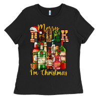 Black merry drunk im christmas Ladies Tee - AdoDesignShop