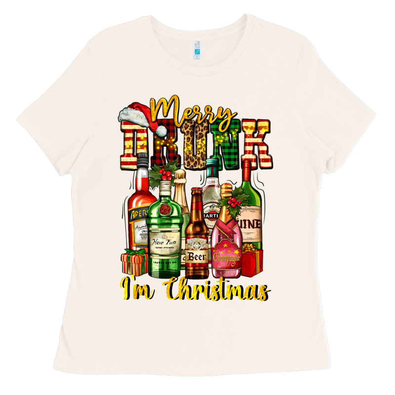Merry Drunk Im Christmas Ladies Tee by AdoDesignShop | Teevron