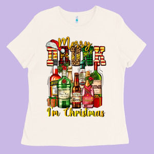Merry Drunk Im Christmas Ladies Tee Designed By Adodesignshop