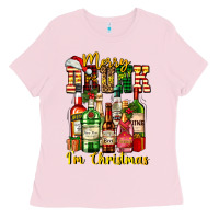 Bubblegum Pink merry drunk im christmas Ladies Tee - AdoDesignShop