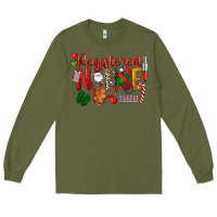 Army Green Registered Nurse Christmas Long Sleeve Tee - LillyAllenDesigns