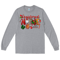 Heather Grey Registered Nurse Christmas Long Sleeve Tee - LillyAllenDesigns