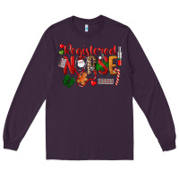 Plum Registered Nurse Christmas Long Sleeve Tee - LillyAllenDesigns