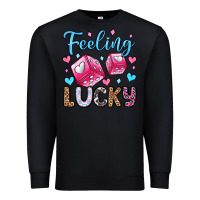 Black feeling lucky valentine's day olivia Premium Sweatshirt - OliviaCreatesArt