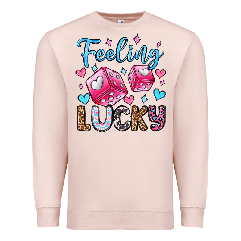 Feeling Lucky Valentine's Day Olivia Premium Sweatshirt by OliviaCreatesArt | Teevron