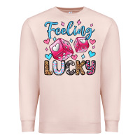 Pale Pink feeling lucky valentine's day olivia Premium Sweatshirt - OliviaCreatesArt