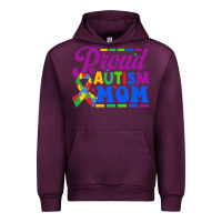 Mauve Wine Proud Autism Mom Urban Hoodie - CowhideDigitalArt