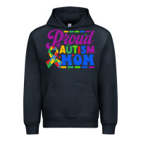 Navy Proud Autism Mom Urban Hoodie - CowhideDigitalArt