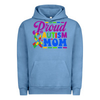 Pigment Pebble Blue Proud Autism Mom Urban Hoodie - CowhideDigitalArt