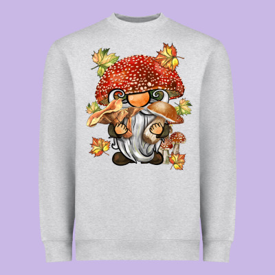 Mushroom Gnome Heavyweight Sweatshirt Designed By Barkaloodesign