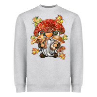 Heather Grey mushroom gnome Heavyweight Sweatshirt - BarkalooDesign