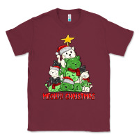 Burgundy meowy christmas cat tree Classic Tee - MaliasSmallBusiness