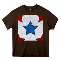 Chocolate Brown Glitter 4th Of July Seamless Pattern Heavy Core Tee - BundleAndBundleShop
