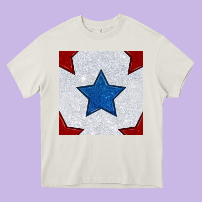 Glitter 4th Of July Seamless Pattern Heavy Core Tee Designed By Bundleandbundleshop
