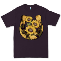 Plum horseshoe sunflower camouflage Premium Tee - AdoDesignShop