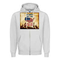 Dove Grey my rights don't end Zipper Hoodie - TumblerDesignByShophia