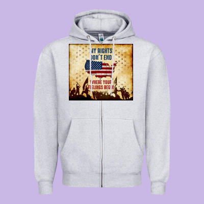 My Rights Don't End Zipper Hoodie Designed By Tumblerdesignbyshophia