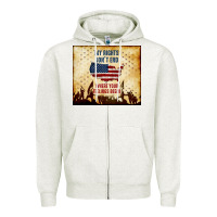 Oatmeal Heather my rights don't end Zipper Hoodie - TumblerDesignByShophia