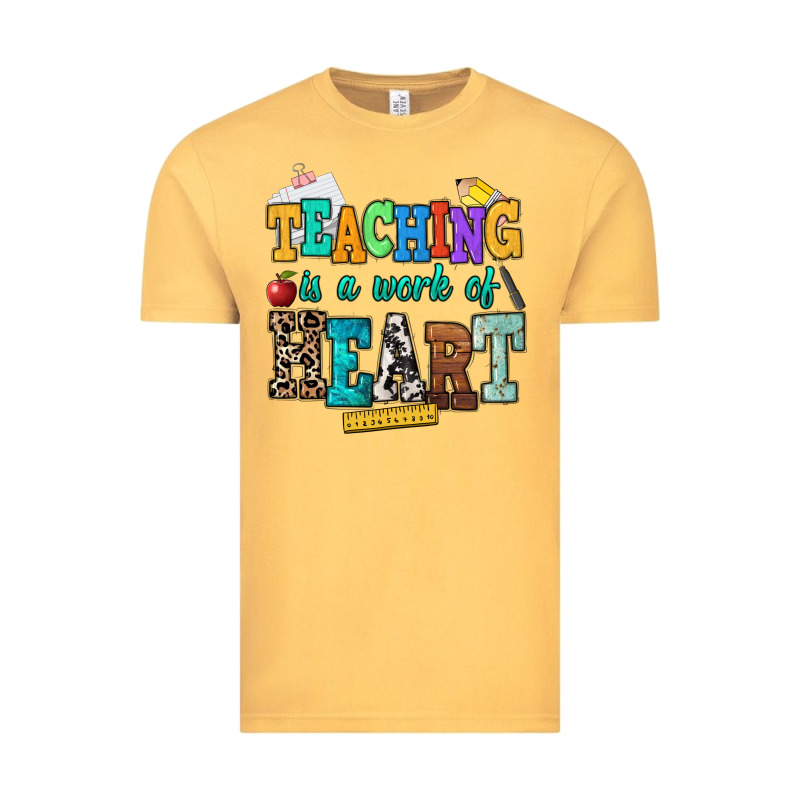 Teaching Is A Work Of Heart Vintage Tee by NancyCooperArtShop | Teevron