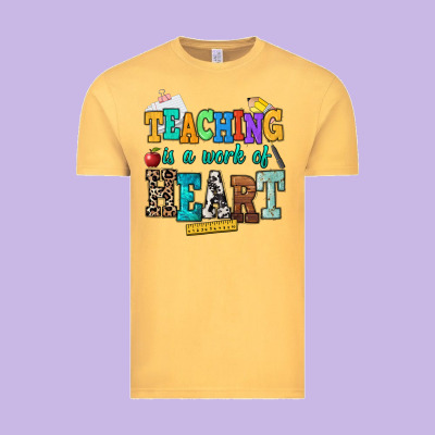 Teaching Is A Work Of Heart Vintage Tee Designed By Nancycooperartshop