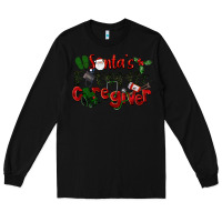 Black Santa's Favorite Caregiver Christmas Long Sleeve Tee - LillyAllenDesigns