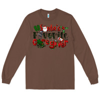 Chestnut Santa's Favorite Caregiver Christmas Long Sleeve Tee - LillyAllenDesigns