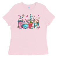 Bubblegum Pink easter coffee Ladies Tee - Jasminsmagicworld