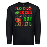 Black fuzzy socks flannel blankets and hot cocoa Premium Sweatshirt - OliviaCreatesArt