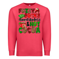 Cardinal fuzzy socks flannel blankets and hot cocoa Premium Sweatshirt - OliviaCreatesArt