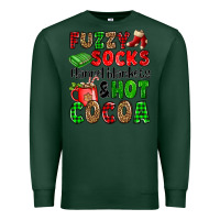 Sports Green fuzzy socks flannel blankets and hot cocoa Premium Sweatshirt - OliviaCreatesArt