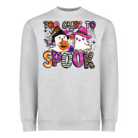 Heather Grey too cute to spook Heavyweight Sweatshirt - BarkalooDesign