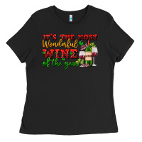 Black its the most wonderful wine of the year Ladies Tee - AdoDesignShop