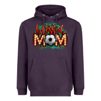 Plum blessed soccer mom lightbulb letters Heavyweight Hoodie - OliviaCreatesArt