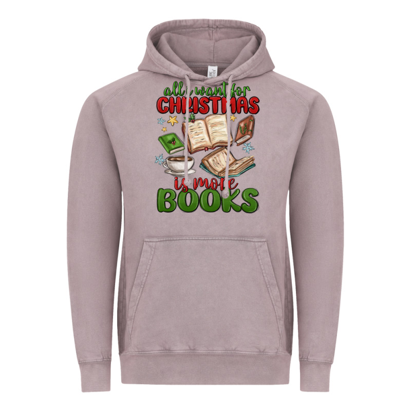 All I Want For Christmas Is More Books Vintage Hoodie by MaliasSmallBusiness | Teevron