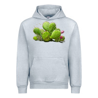 Heather Grey Desert Prickly Pear Cactus Urban Hoodie - LillyAllenDesigns