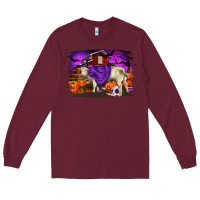 Burgundy Charolais Bull Halloween Long Sleeve Tee - RanaPortraitStore