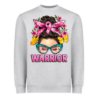 Heather Grey cancer warrior messy bun Heavyweight Sweatshirt - BarkalooDesign