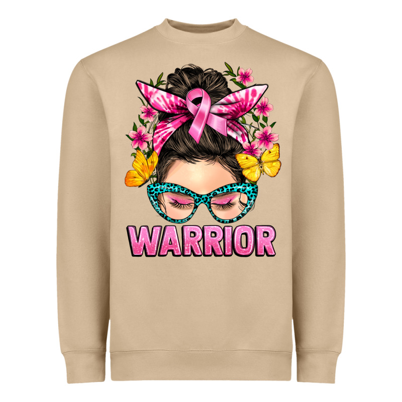 Cancer Warrior Messy Bun Heavyweight Sweatshirt by BarkalooDesign | Teevron
