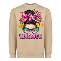 Mushroom cancer warrior messy bun Heavyweight Sweatshirt - BarkalooDesign