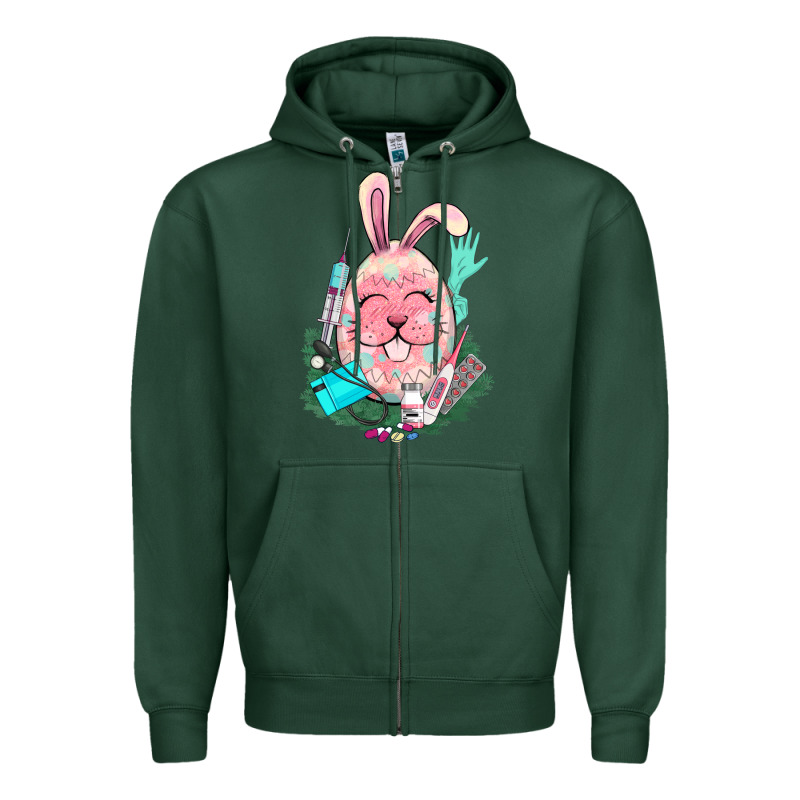 Easter Egg Nurse Easter Day Zipper Hoodie by HowdyJamesFarm | Teevron