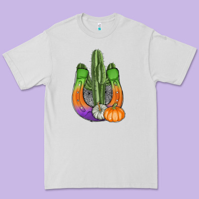 Horseshoe Halloween Cactus Premium Tee Designed By Adodesignshop