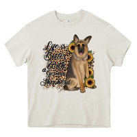 Cream Life is better with a German Shepherd Heavy Core Tee - JahusDesignShop