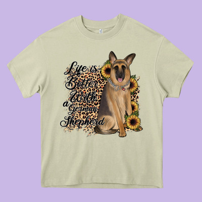 Life Is Better With A German Shepherd Heavy Core Tee Designed By Jahusdesignshop