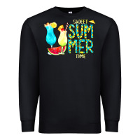 Black sweet summer time turquoise yellow Premium Sweatshirt - CowCowDesign