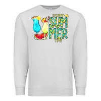 Dove Grey sweet summer time turquoise yellow Premium Sweatshirt - CowCowDesign