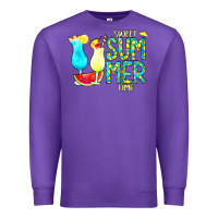 Purple sweet summer time turquoise yellow Premium Sweatshirt - CowCowDesign