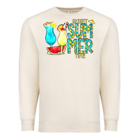 Sandshell sweet summer time turquoise yellow Premium Sweatshirt - CowCowDesign
